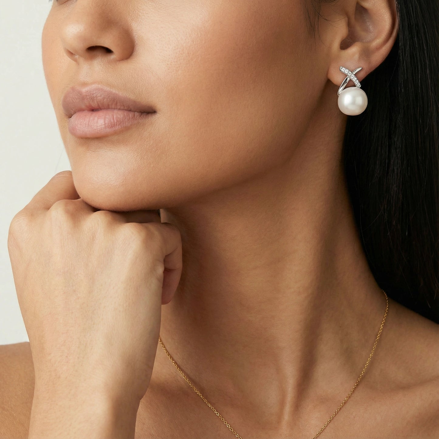 Boucles Pendantes Perle Lumineuse
