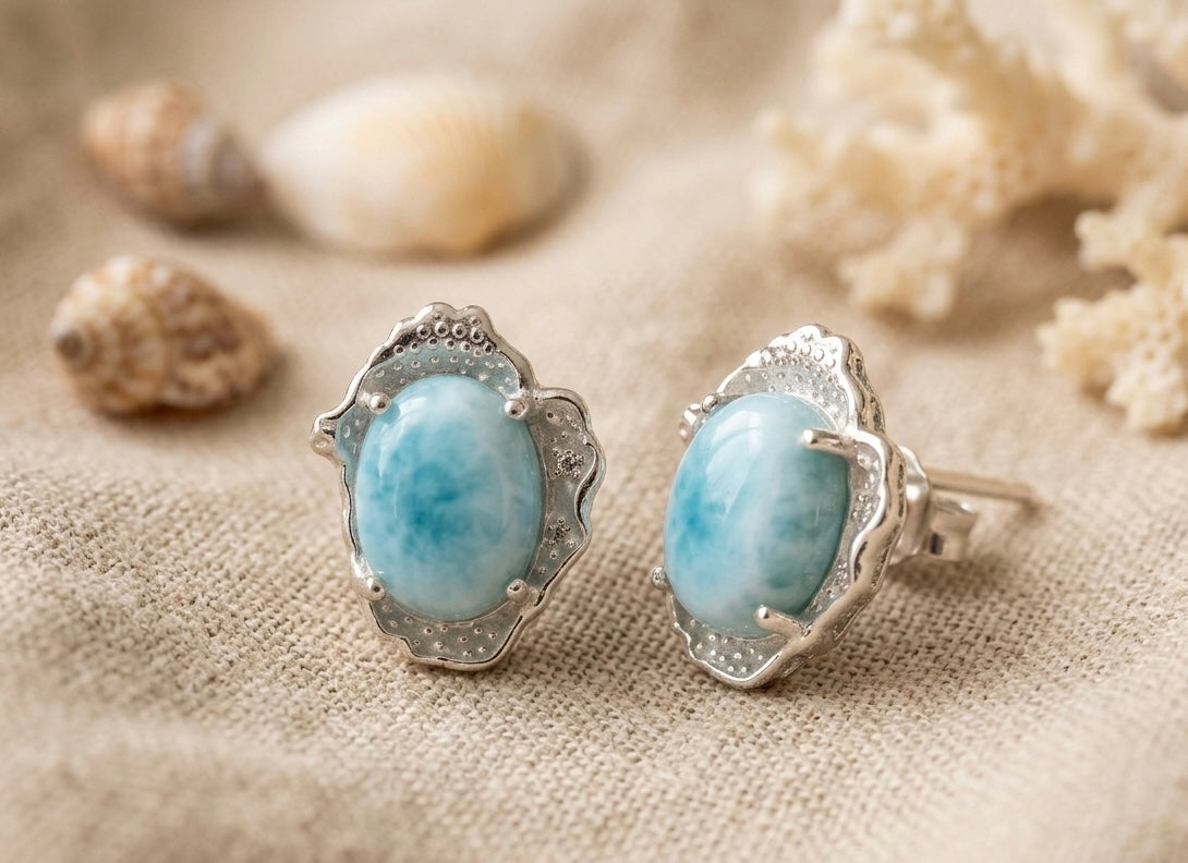Clous d'Oreilles Rêves de Larimar