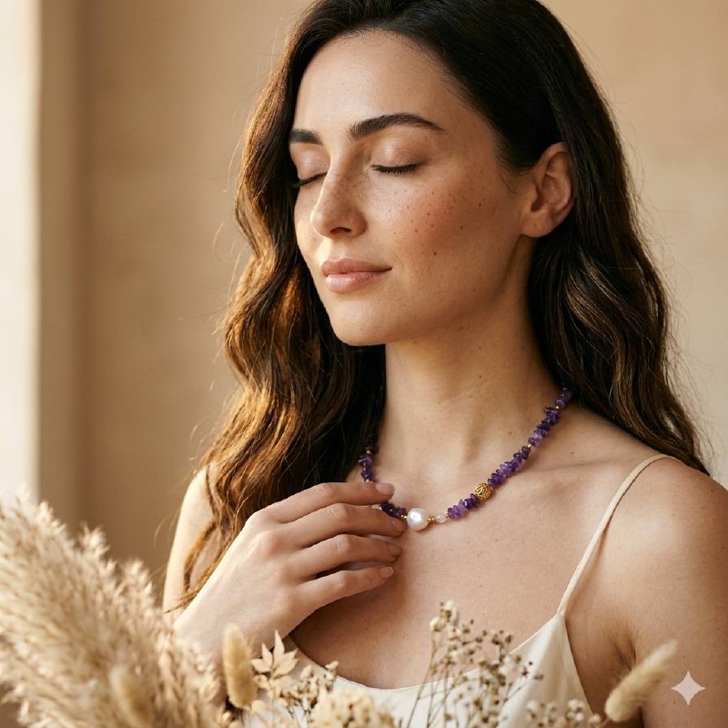 Collier Harmonie Améthyste & Perle