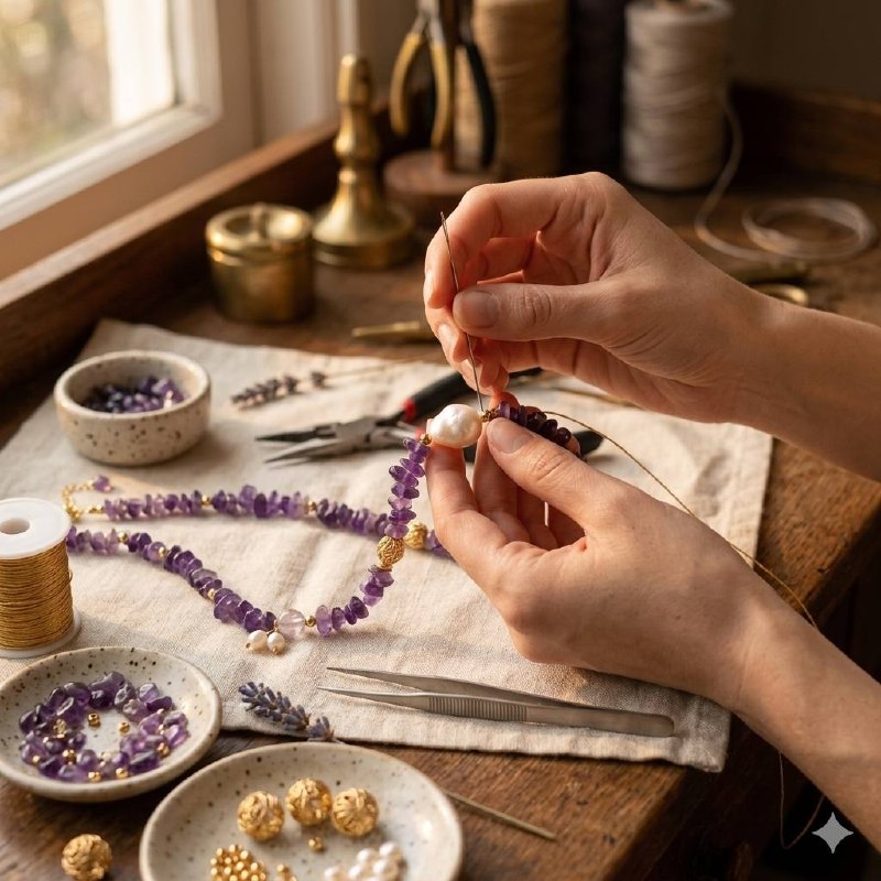 Collier Harmonie Améthyste & Perle